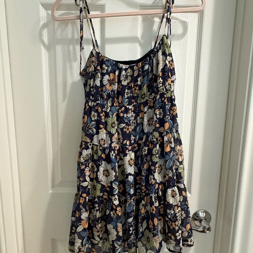 All in Favor Navy Floral Mini Dress